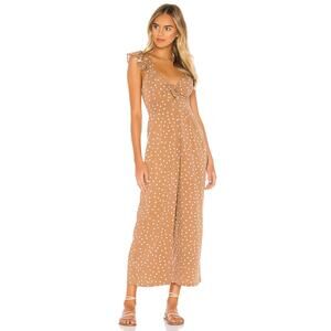 LSPACE Pasadena Jumper Beachcomber Dot Size Medium Tan Brown White Swim Cover Up